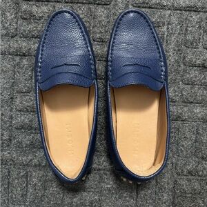 M. Gemi Blue Leather Loafers